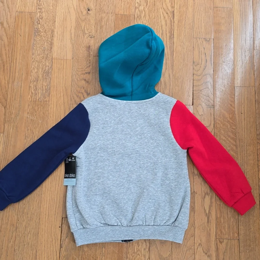 OKIE DOKIE TODDLER BOYS GRAY, RED & BLUE ZIPPERED JACKET SIZE 4T_9